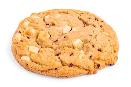 White Belgian chocolate raspberry cookie